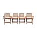 Foldable Patio Dining Set, 4 Folding Chairs, Indoor and outdoor universal, Teak - DTYStore