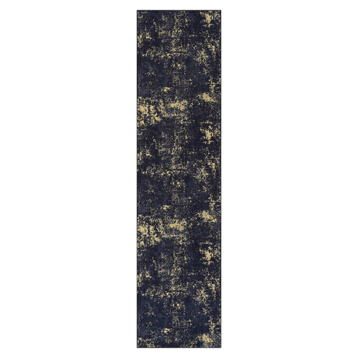 DTY Signature 2'6''x10' Runner, Washable Rug, Low-Pile, Non-Slip, Non-Shedding, Foldable, Kid & Pet Friendly - Area Rugs for living room, bedroom, kitchen, dining room rug (Black/Gold, 2'6''x10') - DTYStore