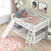Full over Full Bunk Bed with Convertible Slide and Ladder, White(Old SKU: GX000708AAK) - DTYStore