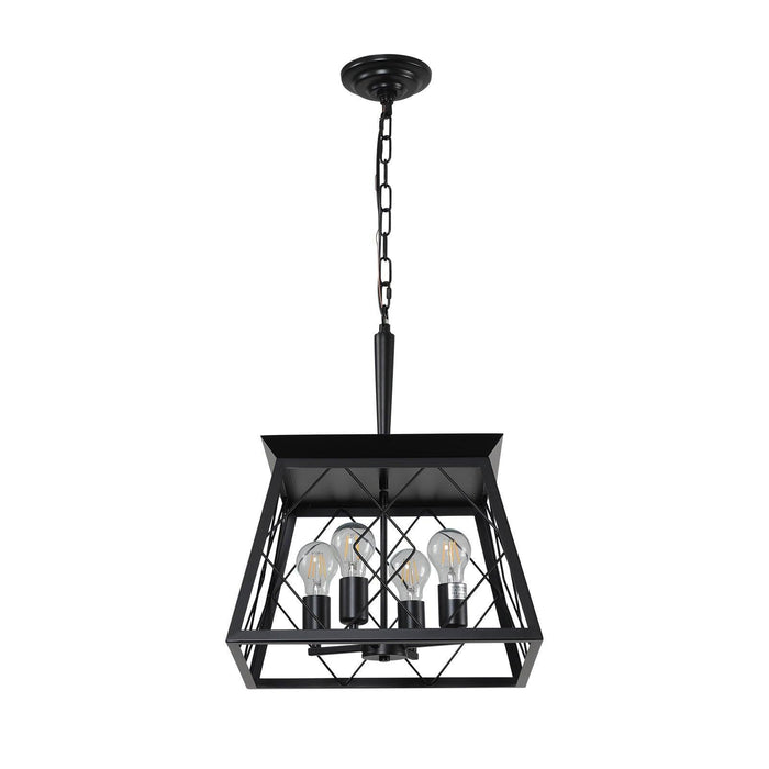 4-Light Farmhouse Chandeliers For Dining Room Black(No Bulbs)