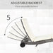 Outsunny Wicker Chaise Lounge Pool Chair, Outdoor PE Rattan Cushioned Patio Sun Lounger w/ 5-Level Adjustable Backrest & Wheels for Easy Movement, Cream White - DTYStore