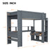 Wood Twin Size Gaming Loft Bed with Desk, Multi-storage Shelves, LED and Charging Station, Dark Gray - DTYStore