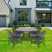 (Cushions In Random Colors)5-Piece Set Of Cast Aluminum Patio Furniture With Cushions - DTYStore