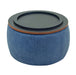 Round Storage Ottoman, 2 in 1 Function, Work as End table and Ottoman, Navy (25.5"x25.5"x14.5")