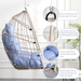 Outdoor garden rattan egg swing chair hanging chair PE hanging chair blue - DTYStore