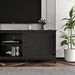 TV Stand Storage Media Console Entertainment Center,Tradition Black,with doors