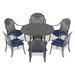 (Cushions In Random Colors)7-Piece Set Of Cast Aluminum Patio Furniture With Cushions - DTYStore