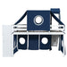 Twin Size Loft Bed with Tent and Tower - Blue - DTYStore
