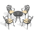 5-Piece Set Of Cast Aluminum Patio Furniture With Black Frame and Seat Cushions In Random Colors - DTYStore