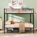 Full Over Full Metal Bunk Bed , No Box Spring Needed, Easy Assemble - DTYStore