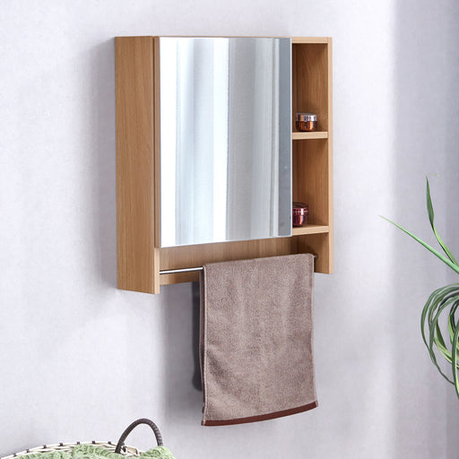 Bathroom Mirror Cabinet Wall Mounted,Medicine Cabinet,Over The Toilet Storage Cabinet with Shelves and Towel Rack - DTYStore