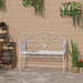 Outsunny 43' Garden Bench, Outdoor Patio Bench with Armrests, Metal Porch Bench for Backyard, Poolside, Lawn, Cream White - DTYStore