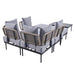 8-Piece Patio Sectional Sofa Set with Tempered Glass and Wooden Coffee Tables for Outdoor Oasis