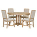 5-Piece Extendable Round Dining Set with Upholstered Chairs for Kitchen, Dining Room