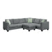 112*87" Sectional Sofa Couches Living Room Sets, 7 Seats Modular Sectional Sofa with Ottoman, L Shape Fabric Sofa Corner Couch Set with 3 Pillows