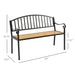 Outsunny 50' Garden Bench, Patio Loveseat with Antique Backrest, Wood Seat and Steel Frame for Backyard or Porch - DTYStore