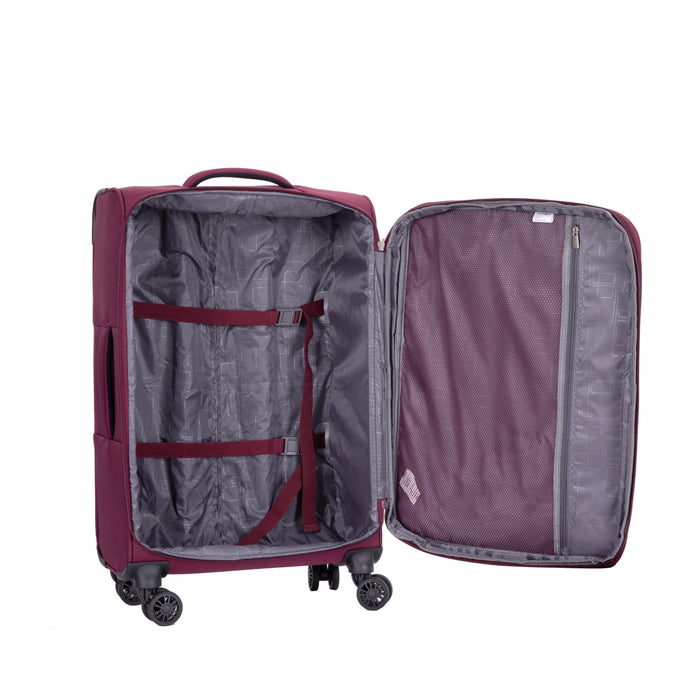 3-Piece Set Softshell Suitcase Spinner Wheels Terylene Polyester Luggage Sets Carry On