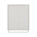 23.62"Glass Doors Modern Two-door Wall Cabinet with Featuring Two-tier Enclosed Storage, an Open Shelf, and Towel Rack, for Entryway Living Room Bathroom Dining Room