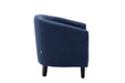 COOLMORE Barrel Chairs with Soft Padded Armrest, Club Chairs with nailheads and solid wood legs for Living Room Bedroom Waiting Room (Navy linen)