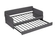 Daybed, sofa bed metal framed with trundle twin size, Grey, 78.4''w x 41''d x 29.8''h. - DTYStore