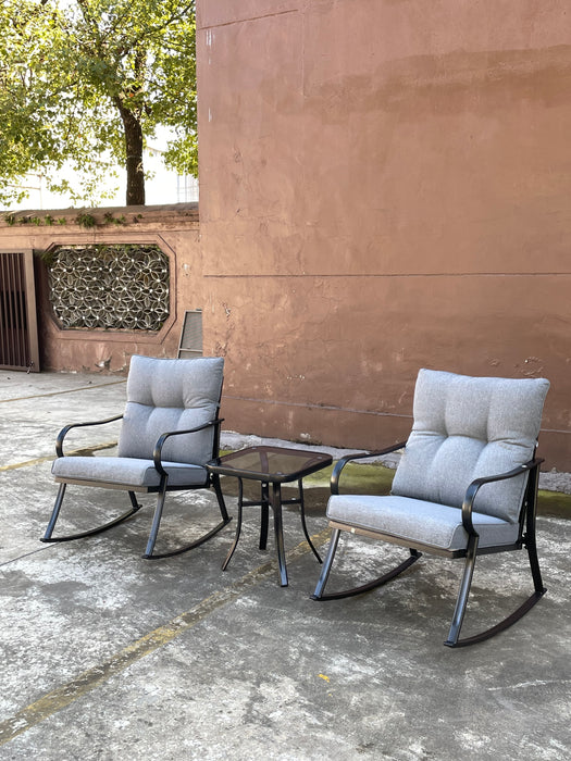 ROCKER SET CHAIR AND TEAPOY Medium grey - DTYStore