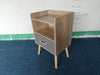 2PC Nightstand With Collapsible Fabric Drawer, 2-Tier Storage End Table, Wood Side Table with Storage Cabinet for Bedroom, Living Room - Oak - DTYStore