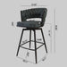 26' Bar Chair Suede Woven Bar Stool Set of 2,Black legs Barstools No Adjustable Kitchen Island Chairs,360 Swivel Bar Stools Upholstered Bar Chair Counter Stool Arm Chairs with Back Footrest (Blue) - DTYStore