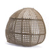 Brown Wicker Hanging Double-Seat Swing Chair with Stand w/Beige Cushion - DTYStore