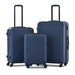 3 Piece Luggage Sets ABS Lightweight Suitcase with Two Hooks, Spinner Wheels, TSA Lock