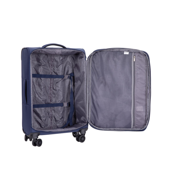 3-Piece Set Softshell Suitcase Spinner Wheels Terylene Polyester Luggage Sets Carry On