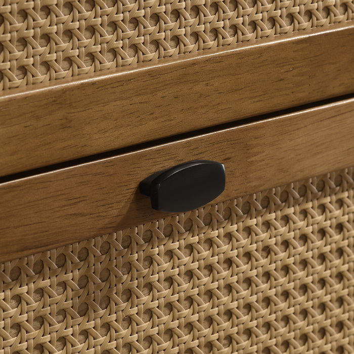 Vichy Wood and Rattan 4-Drawer Chest - DTYStore