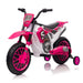 12V Kids Ride on Toy Motorcycle, Electric Motor Toy Bike with Training Wheels for Kids 3 - 6 Rose Red