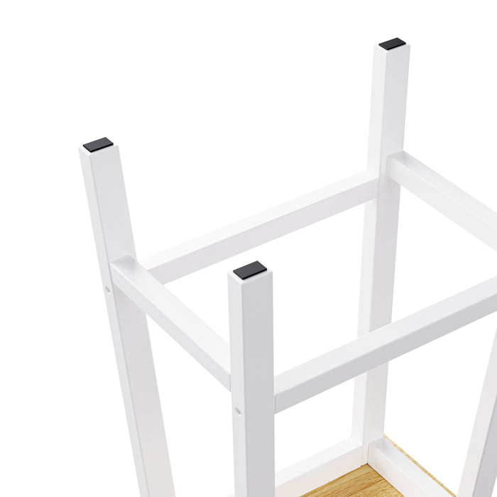 48inch Large Kitchen Island with 2 Bar Stools, Power Outlet, Door Internal Storage Rack, Kitchen Storage Cart on 5 Wheels with Drop Leaf, 5 Open Side Racks, 2 Drawers,for Kitchen,Dining Room,White - DTYStore