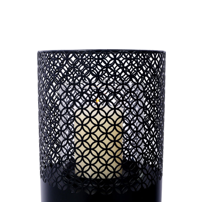 Lantern Column, Set of 2, Decorative Column for Garden in Industrial Design, Lantern for Outdoor and Indoor, Lantern Including Candles, Oriental, 37 1/2+ 29 1/2 in - DTYStore