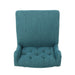 Vienna Contemporary Fabric Tufted Wingback 31 Inch Counter Stools, Set of 2, Teal and Dark Brown - DTYStore