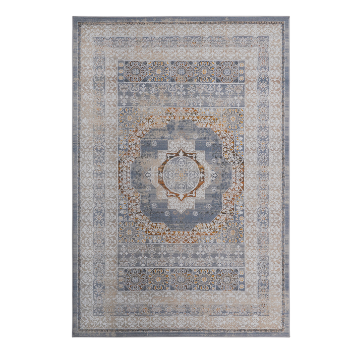 DTY Signature Collection 6X9 Blue/Ivory /Medallion Non-Shedding Living Room Bedroom Dining Home Office Stylish and Stain Resistant Area Rug - DTYStore