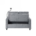 53.9" Modern Loveseat Pull-out Sofa Bed with Adjustable Backrest, Two Cup Holders , a Phone Holder, Three Charging Ports and Side Storage Pockets for Living Room, Grey