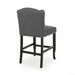 Vienna Contemporary Fabric Tufted Wingback 27 Inch Counter Stools, Set of 2, Charcoal and Dark Brown - DTYStore