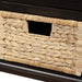 Rustic Storage Bench with 3 Drawers and 3 Rattan Baskets, Shoe Bench for Living Room, Entryway