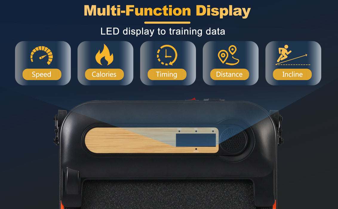 Wood Grain Decoration Walking Pad Under Desk Treadmill for Home Office -2.5HP Walking Treadmill With Incline 0.5-4MPH 300LBS Capacity Treadmill for Walking Running - Remote Control - DTYStore
