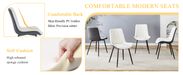 Extended Seat Cushion PU Dining Chair Set - Four Pieces.Smooth line design.Can integrate well into various modern home decoration styles.White and Dark Gray Splicing Colors. - DTYStore