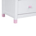 Wooden Nightstand with Two Drawers for Kids,End Table for Bedroom,White+Pink(Old SKU: WF297965AAH) - DTYStore