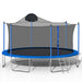 14FT Trampoline for Adults & Kids with Basketball Hoop, Outdoor Trampolines w/Ladder and Safety Enclosure Net for Kids and Adults,Double-side Color cover - DTYStore