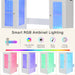 43.3' Vanity Desk with Large Mirror and Hollywood Bulbs, Modern Glass Top Makeup Vanity with Drawers and Power Outlet, Large Dressing Table with 3 Color Lighting Modes & RGB Cabinets for Bedroom - DTYStore