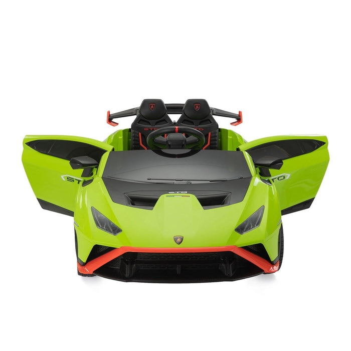 12V Battery Powered Ride On Car for Kids, Licensed Lamborghini, Remote Control Toy Vehicle with Music Player and LED Light