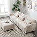 113.3" Convertible Sectional Sofa Couch 3-Seat L-Shaped with Movable Ottoman and USB