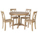 Modern Dining Table Set for 4,Round Table and 4 Kitchen Room Chairs,5 Piece Kitchen Table Set for Dining Room,Dinette,Breakfast Nook,Natural Wood Wash