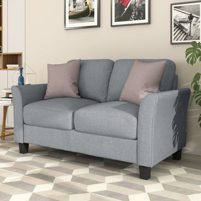 Living Room Furniture Loveseat Sofa and 3-seat sofa (Gray)