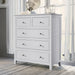 5 Drawers Solid Wood Chest in White