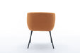 039-Set of 1 Boucle Fabric Dining Chair With Black Metal Legs,Ginger - DTYStore